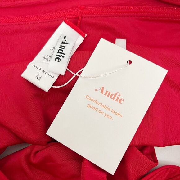 NEW Andie The Banded Cheeky Bottom in Cherry Red Bikini - Size Medium - Picture 4 of 5